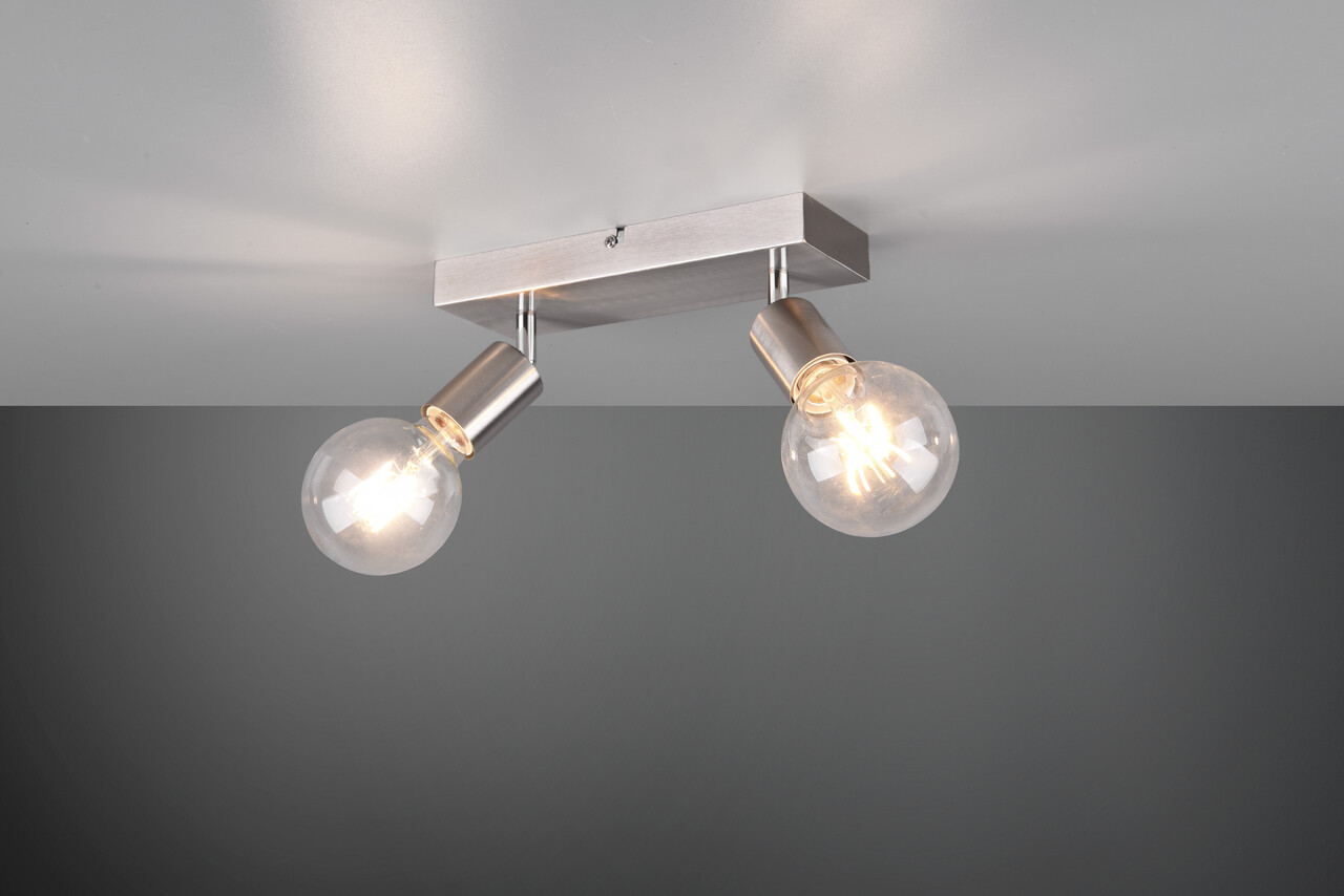 Plafoniera Vannes, RL, 26x9x12.5 cm, 40W, 2x E27, metal, nichel mat - imagine 3